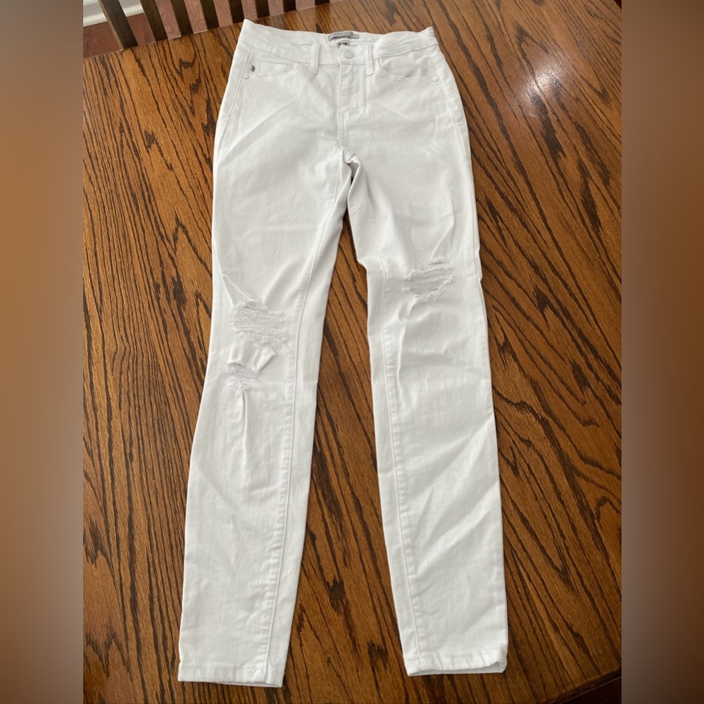 Judy Blue Skinny Fit White Distressed Stretch Jeans Women’s 3 26 Style JB84153